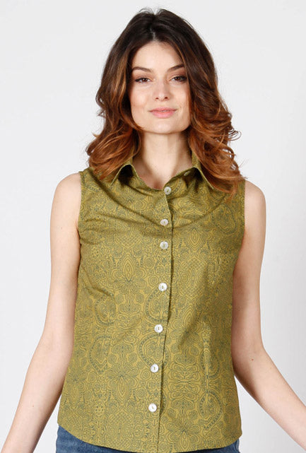 Mandala Verde Cotton Shirt